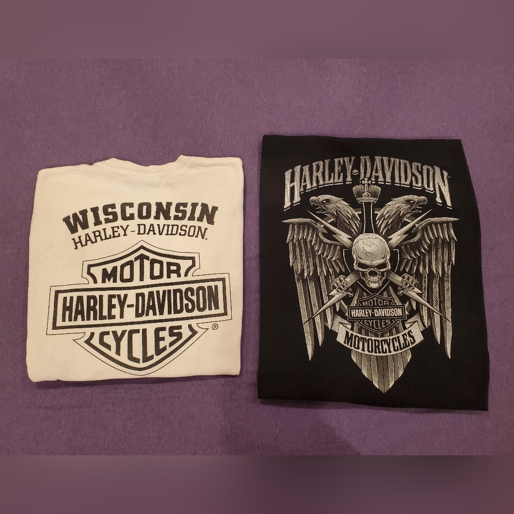 2pk Harley-Davidson Long Sleeve Shirt Size Large